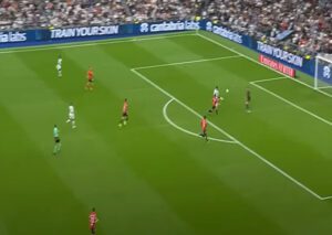 Real Madrid vs Osasuna, Bellingham scores a goal.